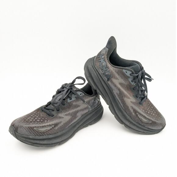 HOKA CLIFTON 9 Women's Running Shoes Black/Gray US8.5B  EU40 2/3 - Picture 1 of 16